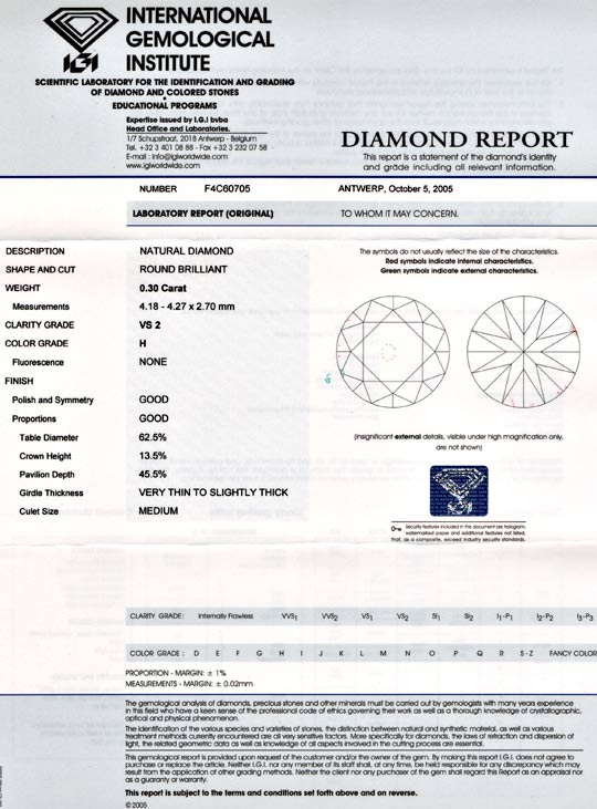 Foto 9 - Diamant, IGI!!!, Brillant 0.30ct Weiss Wesselton, D5671