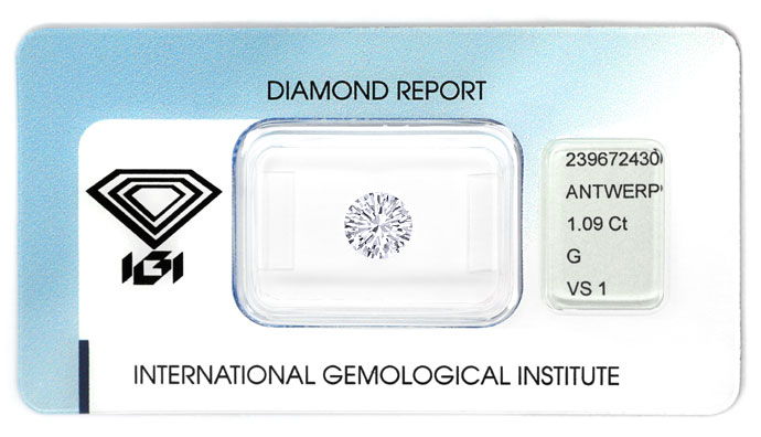 Foto 1 - Diamant 1,09ct Top Wesselton VS1 Brillant IGI Gutachten, D6746