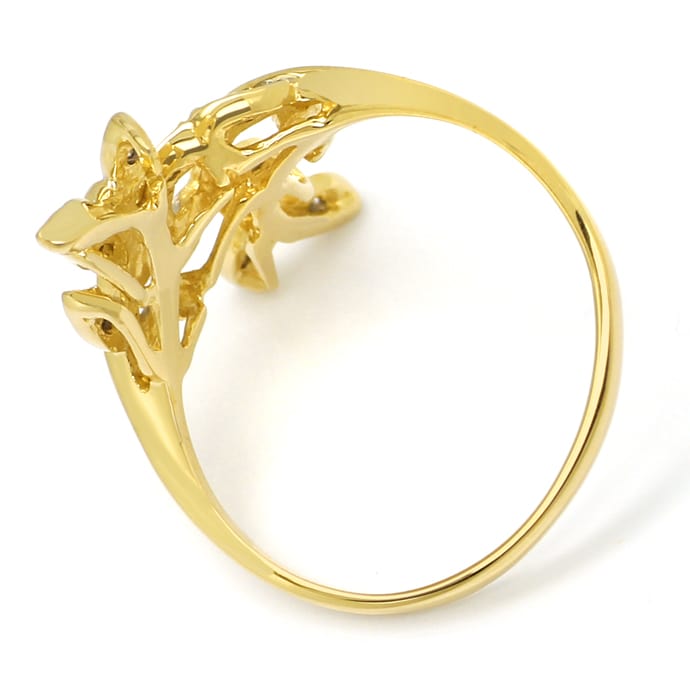 Foto 3 - Damenring als verschränkter Zweig mit Diamanten in Gold, S1707