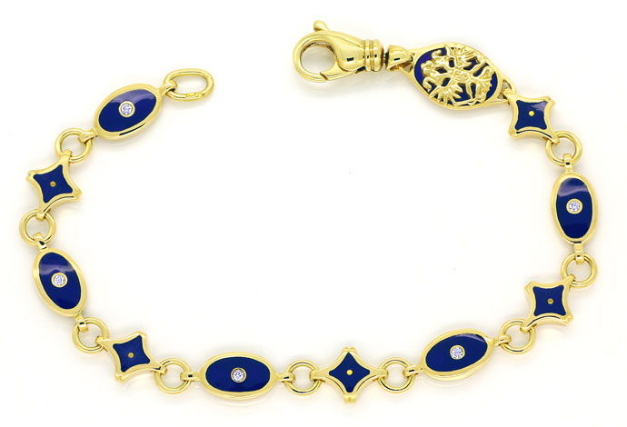 Foto 1 - Faberge Brillanten-Armband mit blauem Emaille, 18K Gold, S2683