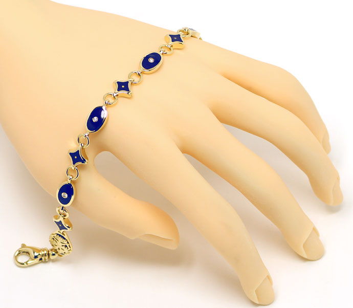 Foto 4 - Faberge Brillanten-Armband mit blauem Emaille, 18K Gold, S2683