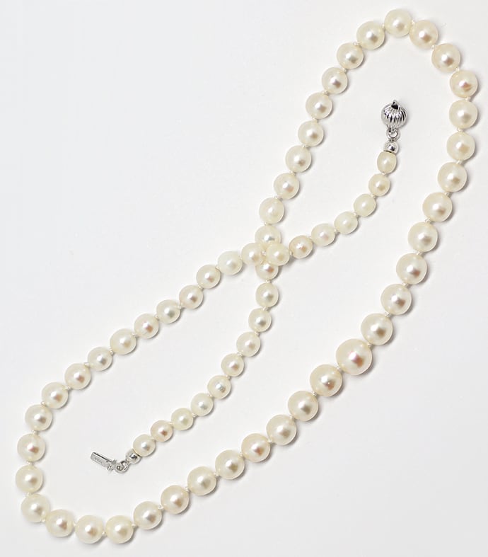 Foto 4 - Schicke Perlenkette Weißgold-Kugel-Verschluss, S5098